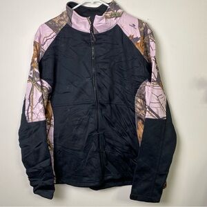 Women's Yukon Gear Pink Mossy Oak Soft Shell Zip Up Jacket XL